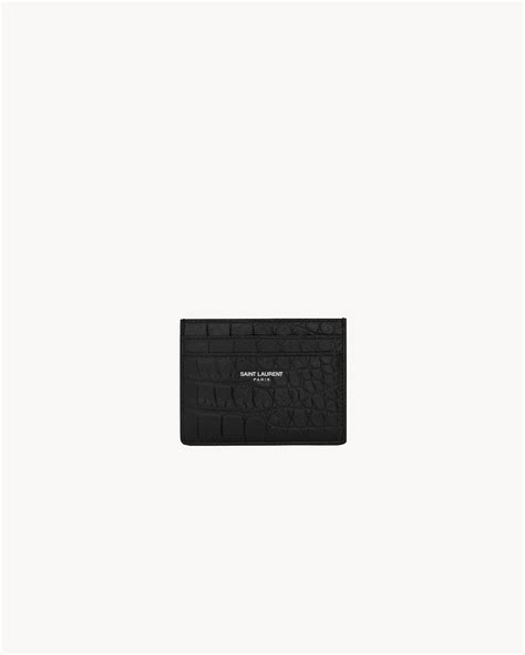 375946 ysl|Saint Laurent Paris credit card case in CROCODILE .